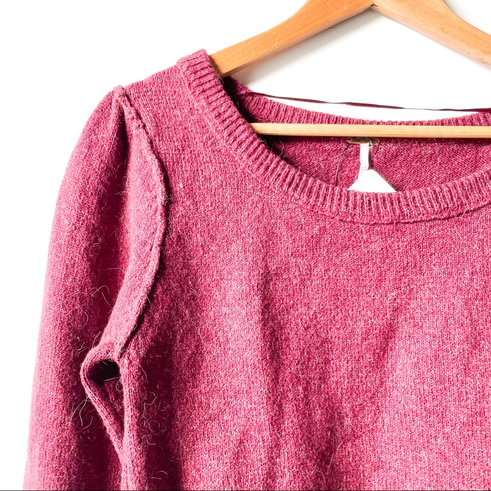 NWT FREE PEOPLE Alpaca Complete Me Wine Sweater - Picture 4 of 7